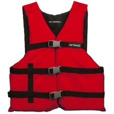 AIRHEAD Type III Boating Life Jacket Adult Chest Size 30"- 52"  30002-15-A-RD