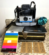 1960s Polaroid Automatic 210 Land Camera Vinyl Case Manual Flash Film Untested