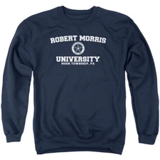 Robert Morris University Adult Crewneck Sweatshirt Circle Logo, Navy, S-3XL