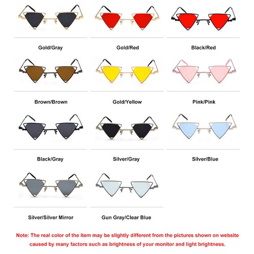 Retro Triangle Sunglasses Stylish Steampunk Metal Frame Hipster Glasses Eyewear - Picture 14 of 31