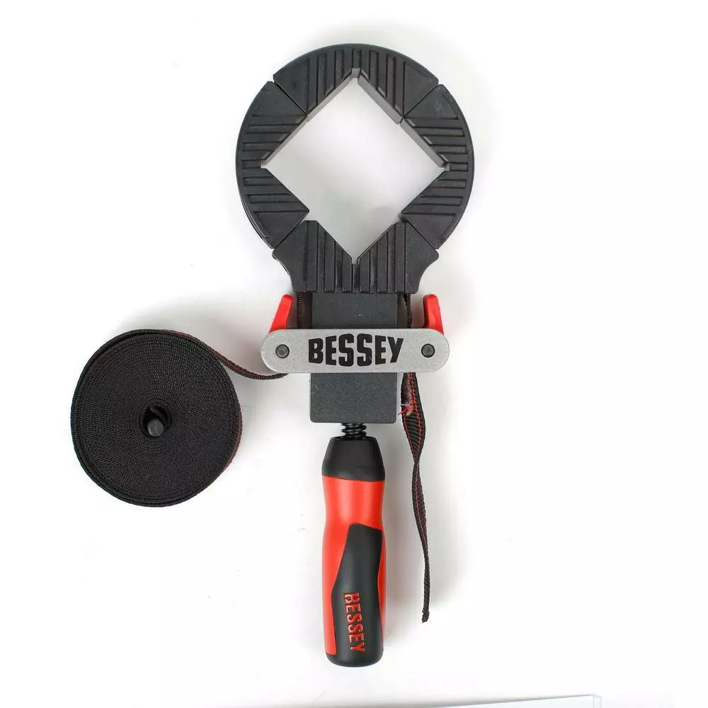 BESSEY Strap Clamp Removable 90 Degree Corner Pieces 12 ft. Capacity Polyester