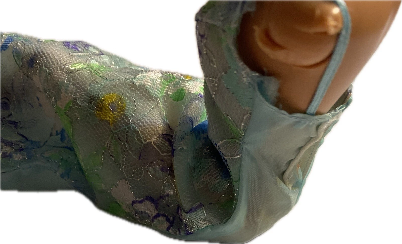 VETEMENTS Abito Barbie Tenente Blu Floreale. Barbie originale etichetta rosa. Abito colorato primaverile