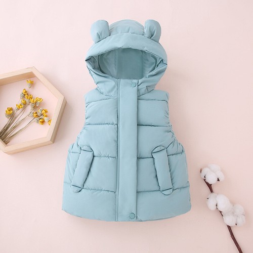 Jacket Baby Hooded Coat New Kids Boys Girls Bodywarmer Gilet Padded Vest Puffer - Picture 3 of 17