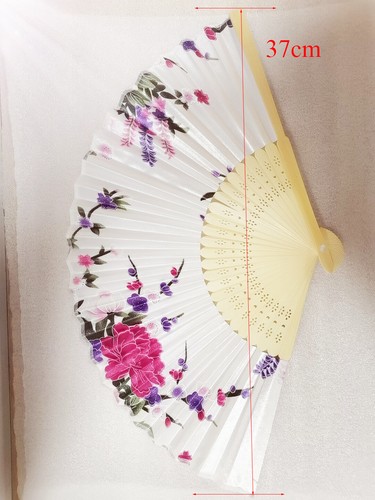 2Pcs 21cm Chinese Style Folding Bamboo Fan Handheld Fan Wedding Party Decor - Picture 6 of 7