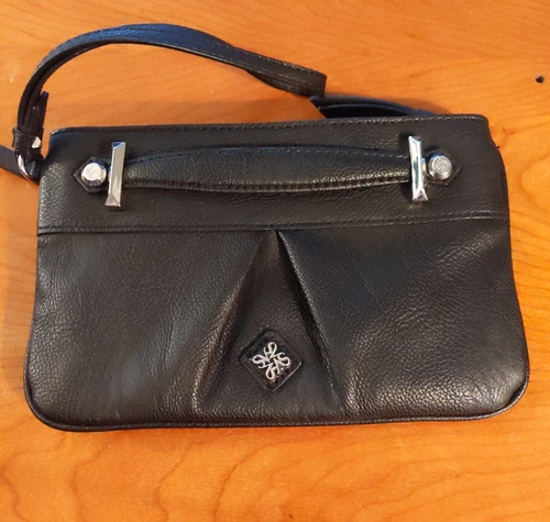 Simply Vera Wang Black Everything Clutch Bag Purse Wristlet Strap Wallet Small