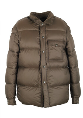 TOM FORD Taupe Quilted Down Jacket Coat Size 50 / 40R U.S. Outerwear Jacket N...