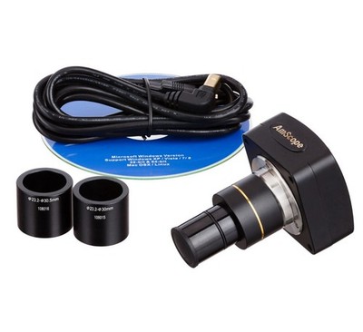 AmScope 8MP Microscope Camera USB 2.0 Live Video & Stills + Windows Mac Software