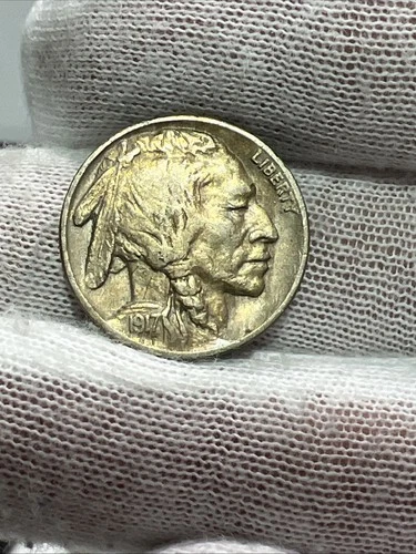 1917 Full Date Full Horn Higher Grade Buffalo Nickel -  Better Date US Coin!