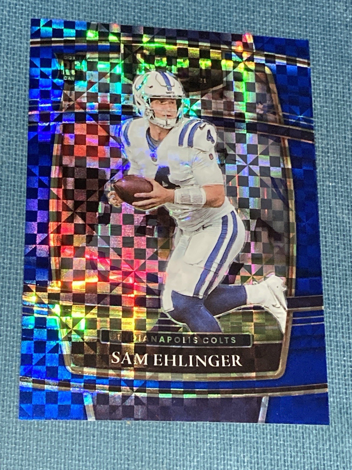 E1750 /199 2021 Panini Select Concourse Blue Prizm Sam Ehlinger #98 Colts