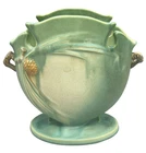 Roseville Art Pottery 8 1/8" Pine Cone Handled Footed Vase 845-8 / Circa 1930's