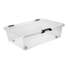 Scharnierboxen 24L 60x40x17cm Transparent Deckel Aufbewahrung Spielzeugkiste