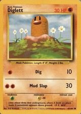 Diglett Base Set - 47/102 Pokemon Card LP