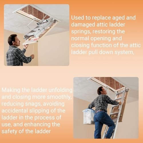 Attic Ladder Spring Replacement Kit - Pull Down Stair Springs 11.5