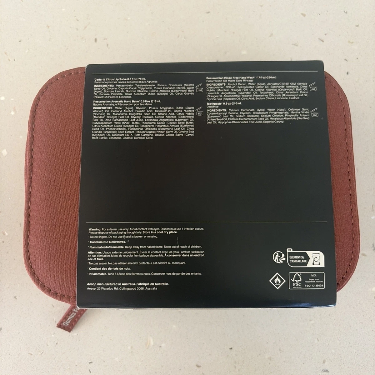 Qantas First 1st class Toiletry Bag Aesop Brand New