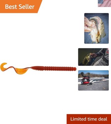 PowerBait Fishing Soft Worms - 4'' Motor Oil, 15 Pack for Ultimate Bite Retention
