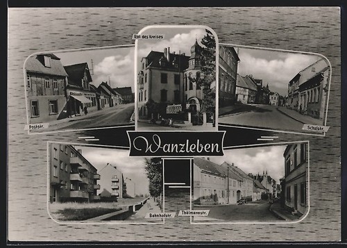AK Wanzleben, Rat des Kreises, Poststraße, Bahnhofstraße & Schulstraße 1964