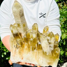 27.4LB Large Natural Citrine Cluster Mineral Specimen Quartz Crystal Healing