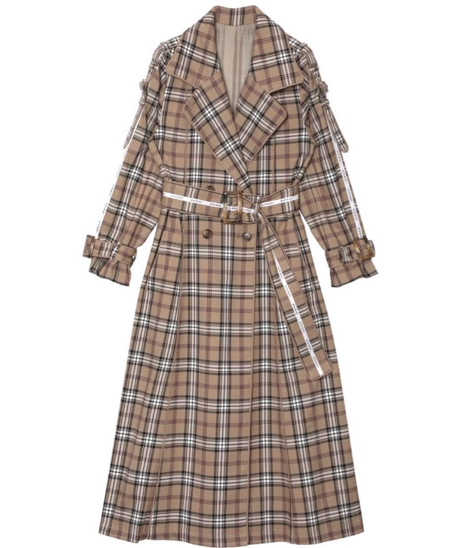 Ameri Vintage Pass Code Check Coat Beige Size M N… - image 6