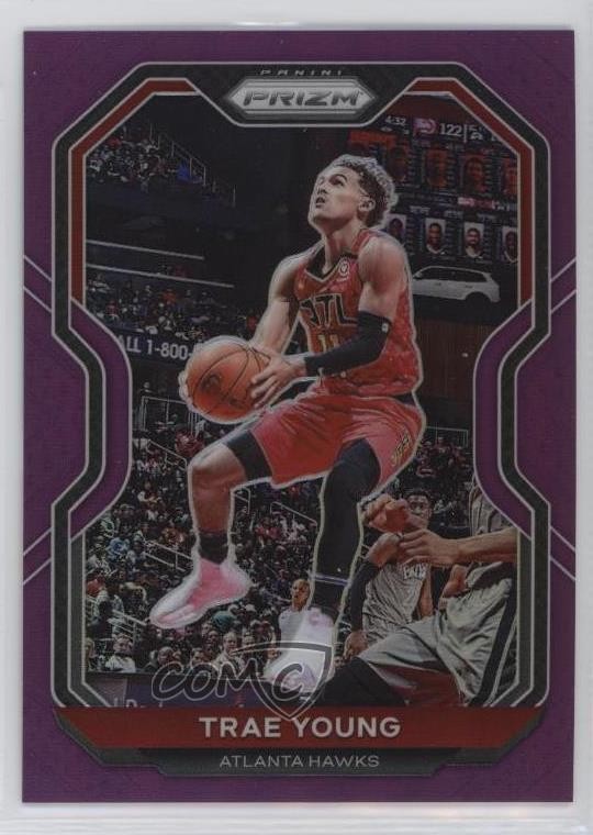 2020-21 Panini Prizm Purple Prizm 81/99 Trae Young #64 0b4t