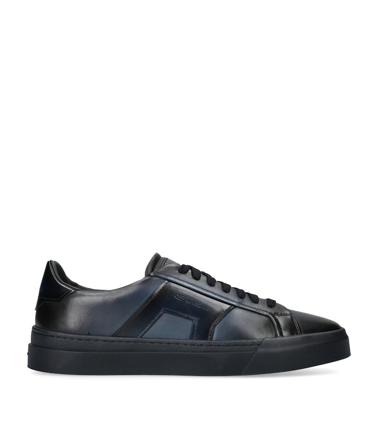 Santoni DBS Double Buckle Sneakers EU 41 US 7.5 UK 6.5 Italian Leather