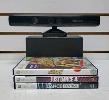 Xbox 360 Kinect Sensor Bar Bundle w/Games - Tested  Works - Lot 13 READ 