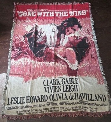 1994 Gone With the Wind Throw Wolven Blanket   69 x 48 