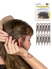 Magic Grip Hair Pins for All Hair Types - Set of 10 Tortoise Shell U-Shaped Pins
