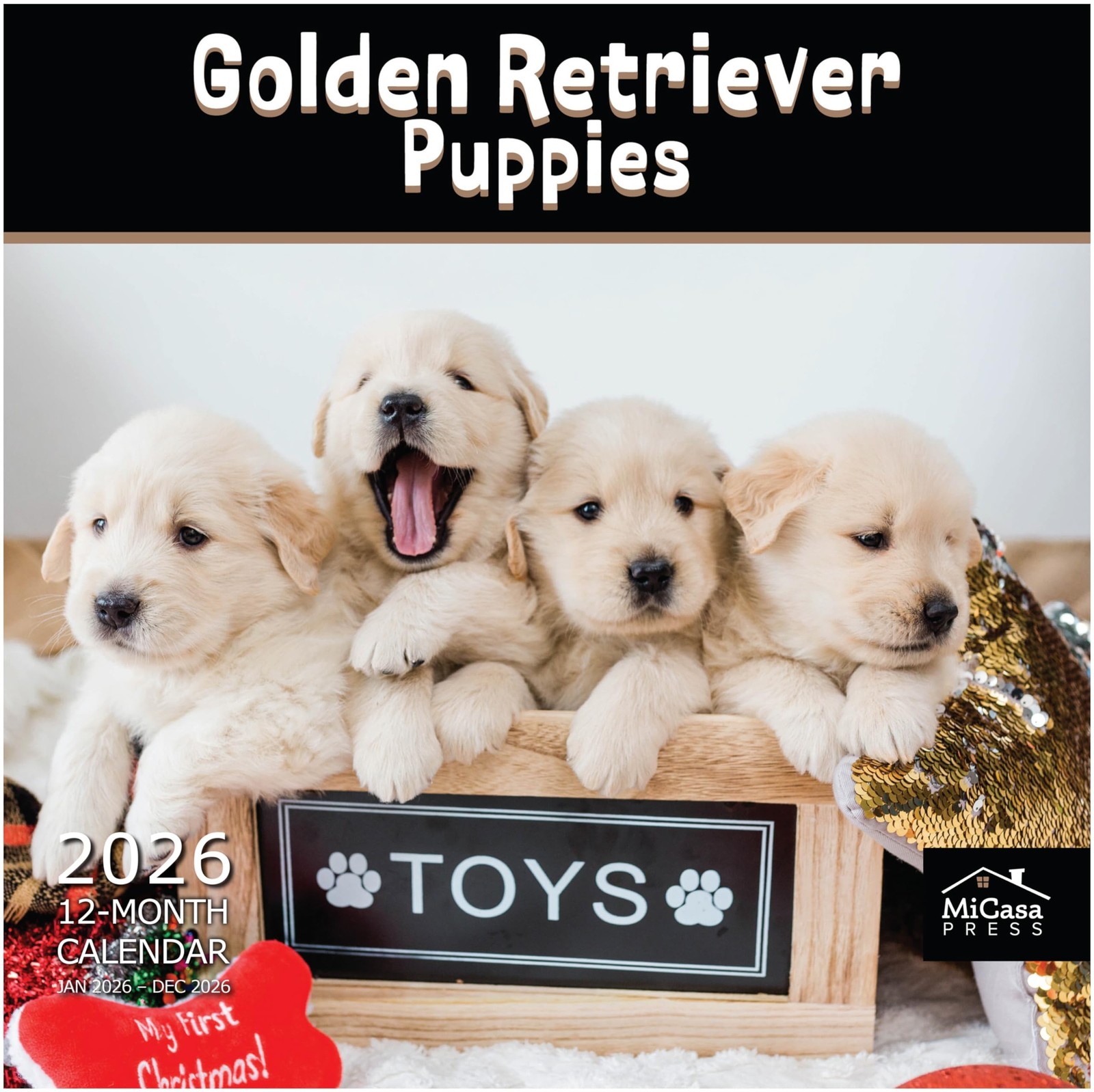 MICASA PRESS Golden Retriever Puppies 2026 Wall Calendar 12 Month | 12 ...