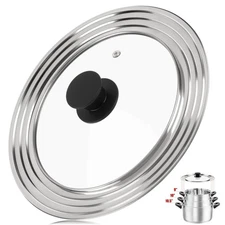 Universal Lid for Pots, Pans and Skillets, Fits 9, 10 and 10.5 Inch Cookware,...