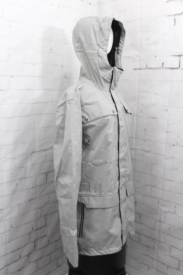 Chaqueta de Snowboard Ride Rainier Shell, Para Hombre Grande, Rayas de Riel/Gris Nueva Foto 4 de 4