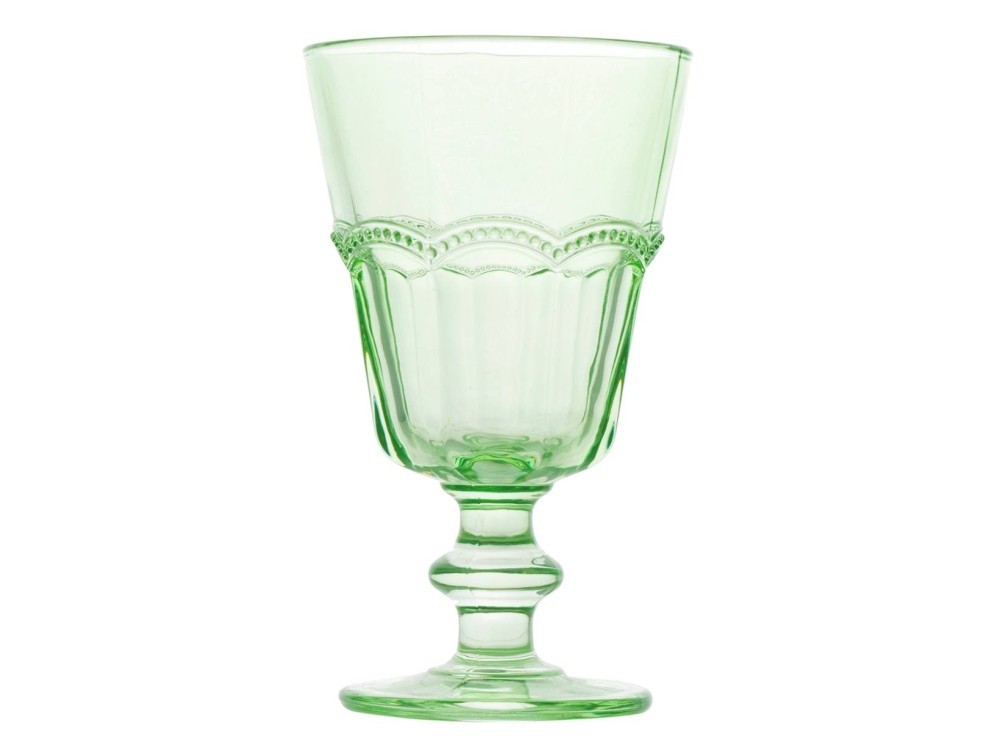 4 Glasses In Glass Flamingo Green Cl18 349 H&H