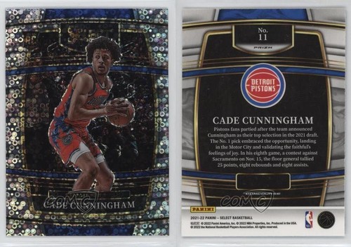 2021-22 Panini Select Concourse Disco Prizm Cade Cunningham #11 0sm9 - Picture 3 of 3
