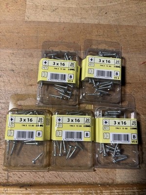 5 Packungen Universalschrauben Halbrundkopf 3x16mm verzinkt / Cont1Blau4 -5
