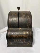 Antique Toy UNIVERSAL BANK Three Coin Chas. W. Shonk Co. 1905 RARE.