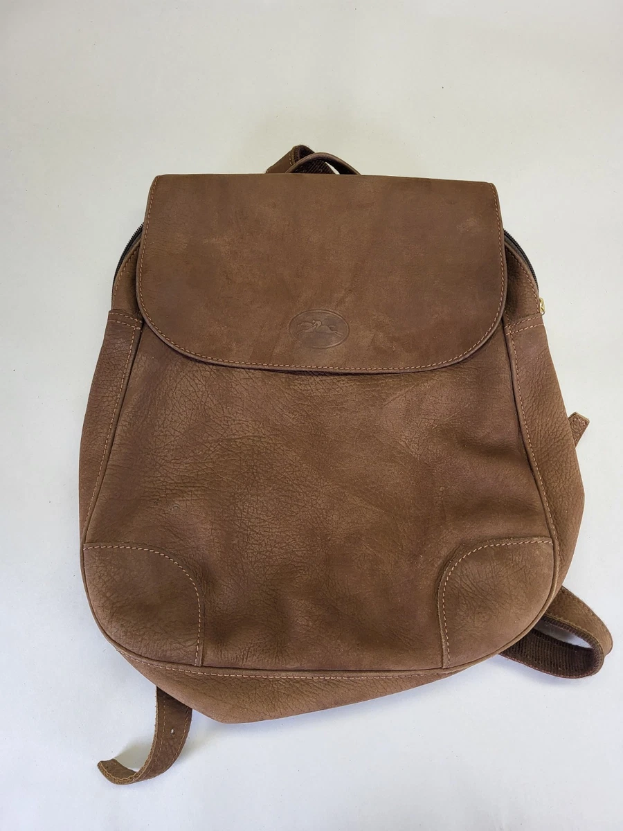 Longchamp Leather Backpack Brown Pebbled Leather Travel Daypack Convertible Bag Amazon.com | Longchamp Backpack 1699 089 Pliage Rucksack  main image 4