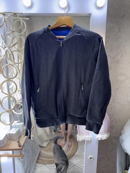 Women DKNY Jacket Grey Cotton 40 / L / 48