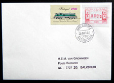 Portugal 1981: Brief mit ATM/FRAMA, 0000-DRUCK, A-Nr.: 002 ,"Terreiro do Paco"
