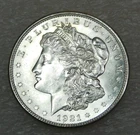 1921-D Morgan Silver Dollar BU White Frosty Luster in saflip #K426