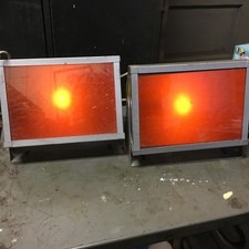 Brumberger Dark Room Light Photo Developing Accessory Vintage Amber Orang - Pair