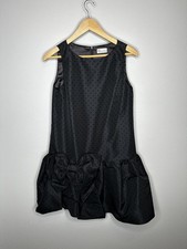 RED Valentino flocked faille polka dot sleeveless A-line mini dress bow 2 new