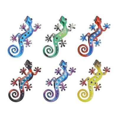 Metallener Gecko als Wanddekoration   Bezauberndes Ornament für