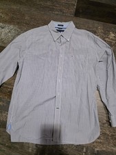 Tommy Hilfiger Non-Iron Cotton Blue White Check Dress Shirt Long Sleeve XL