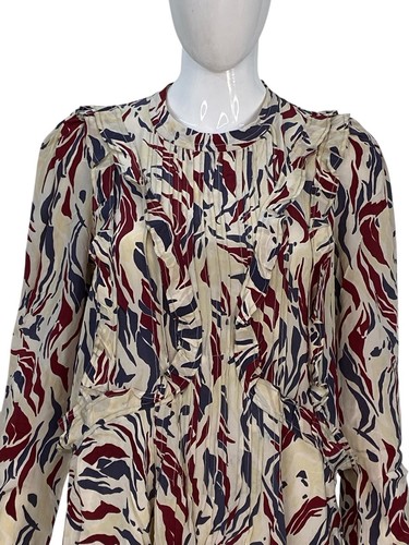 Isabel Marant Designer Robe de Femme Salvia Multicolore Soie Imprimé Mini M 38 - Photo 6 sur 14