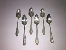 LOT 6 Grosvenor Community Oneida Silver Appetizer Dessert Spoons Point Slan Edge