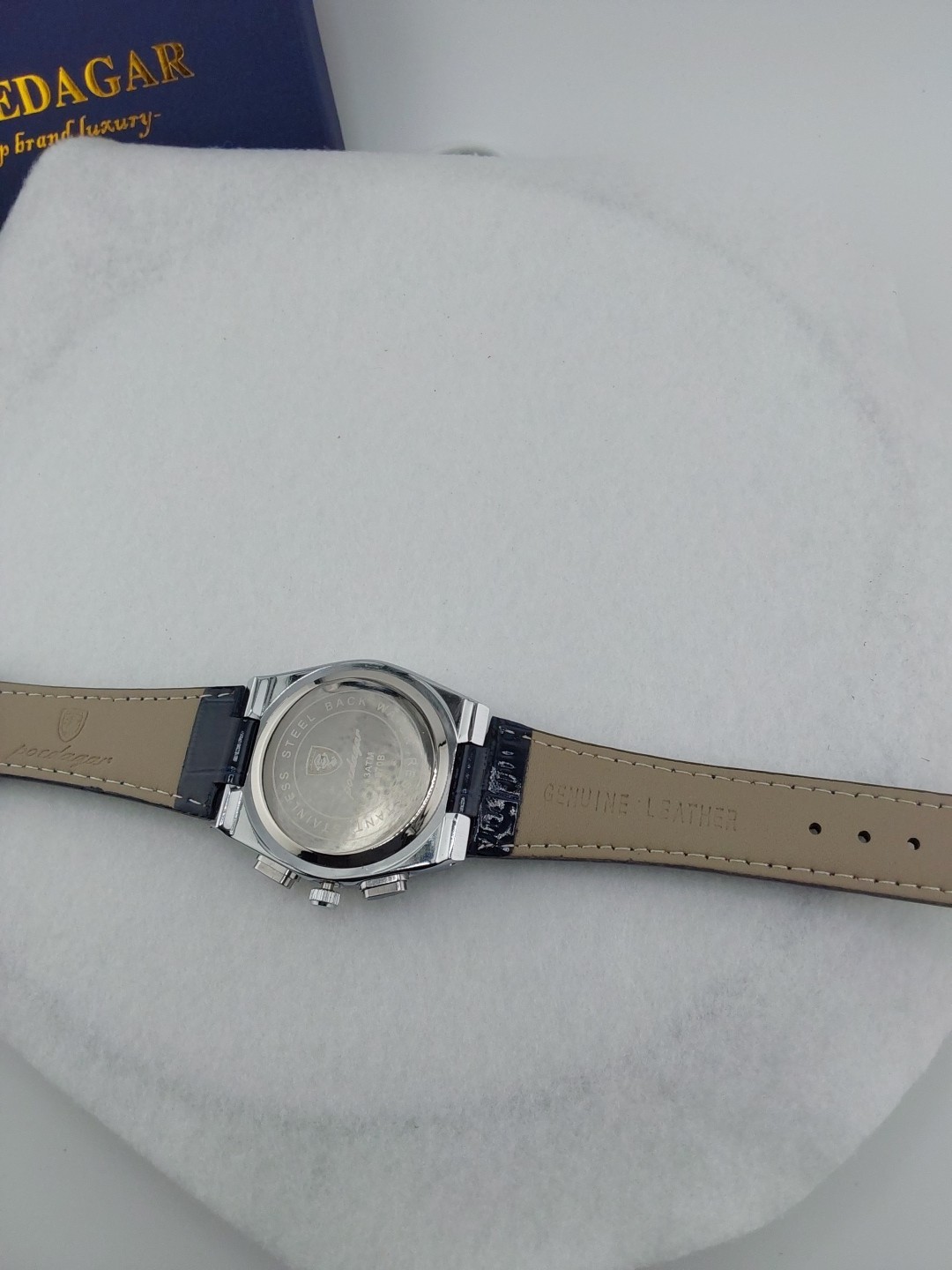 Luxury Chronograph Blue Dial 40mm With Blue Leather Strap  970