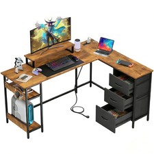 Computer Desk, Home Office, 60 Inch with Drawers, Rustic Brown