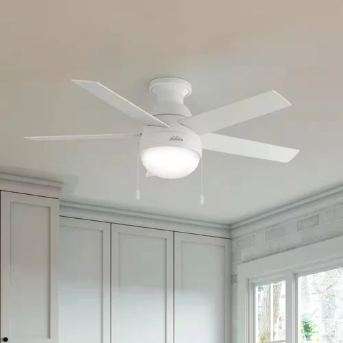 Anslee 46 In. Indoor Low Profile Fresh White Ceiling Fan - Picture 2 of 12