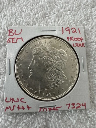 1921 US Morgan Silver Dollar $1 - BU MS Proof Like Great Luster