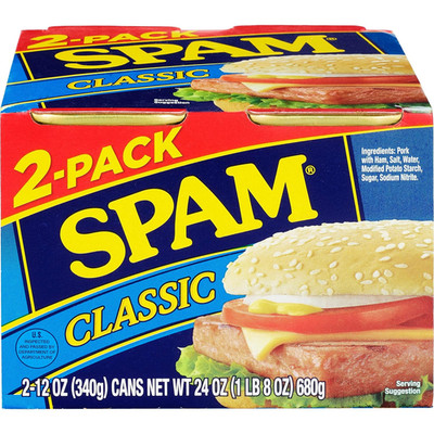 SPAM Classic Canned Meat, 12 Ounce (2 Pack), Fully Cooked Pork & Ham, 7G Protein