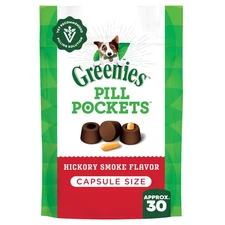 Greenies Pill Pockets for Dogs Hickory Smoke Large, Capsule Size Soft Dog Treats